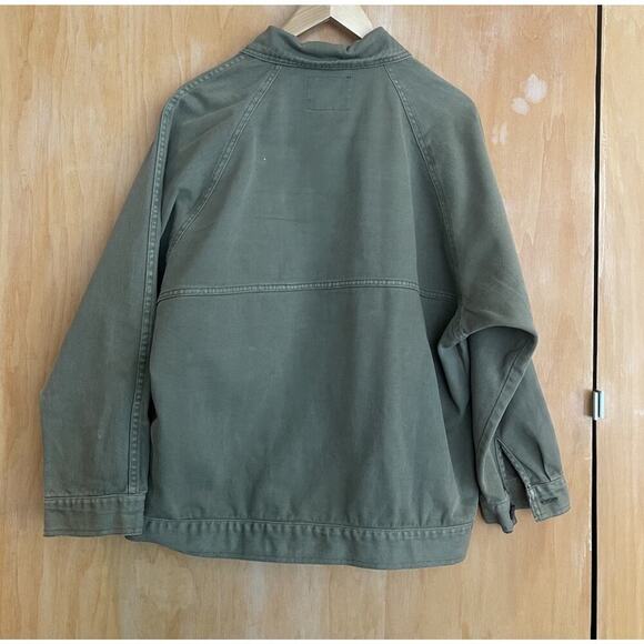 TRF by Zara Oversize Green Denim Chore Jacket Size Medium - Picture 3 of 4